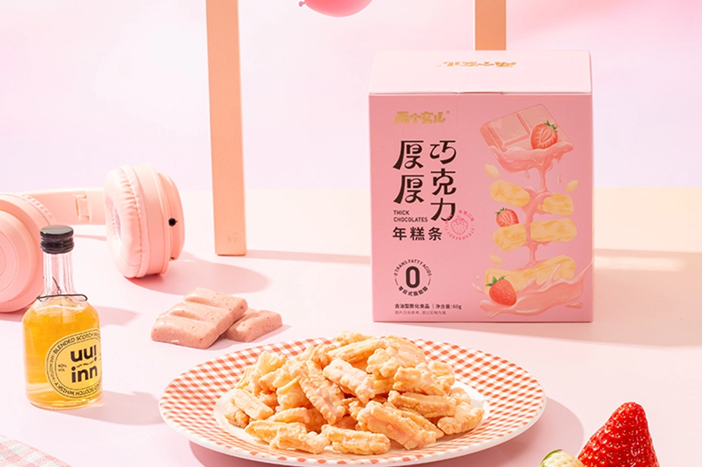 A Sweetness újra frissítve, az epres csokoládé rizskekszet csíkok Come Sweet Market forrón, az új termékek ragyogóan ragyognak